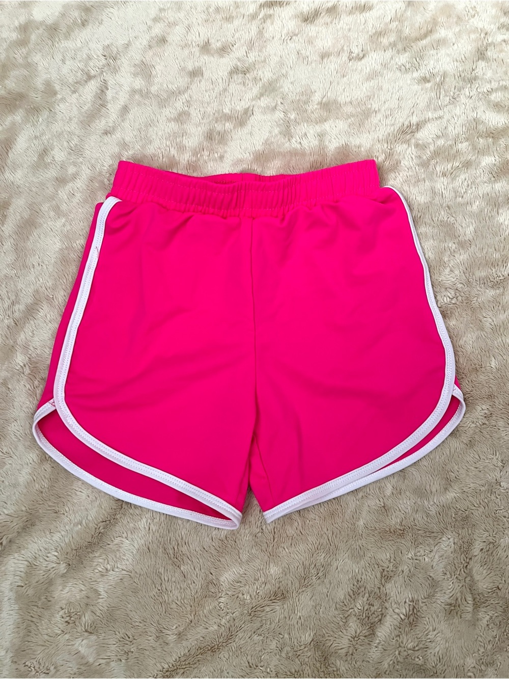 RESINTA Girl's Hot Pink & White Athletic Shorts Size 6-7
